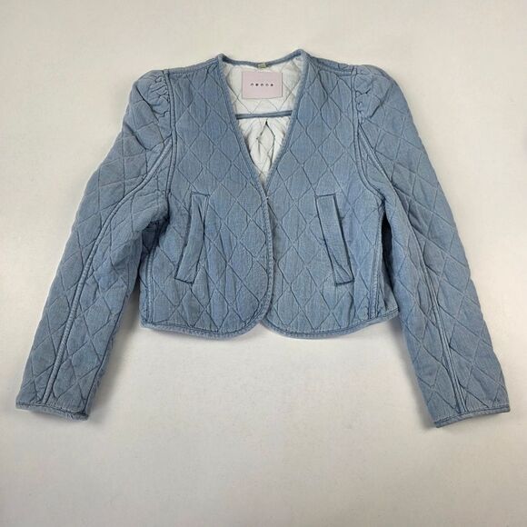 Blank NYC Quilted Denim Jacket Womens Sz Small - Picture 1 of 9